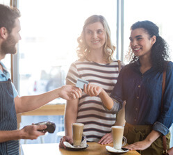 buying coffee with credit card