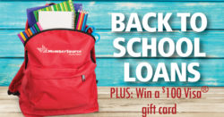 backpack with supplies for school loan