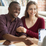 smiling man and woman