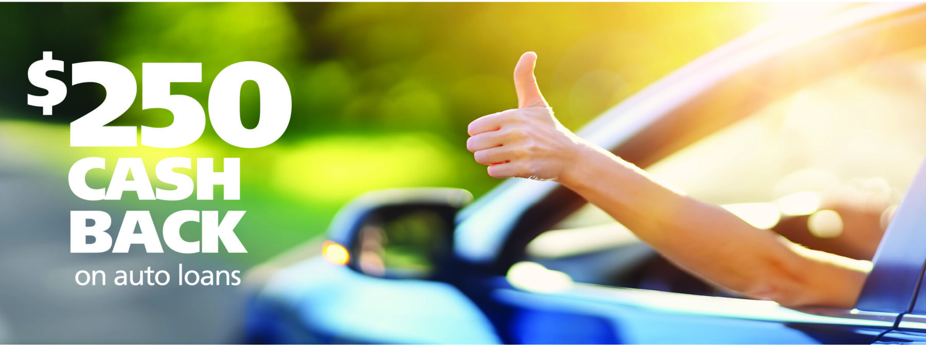 hand with thumbs up sign outside of open car window